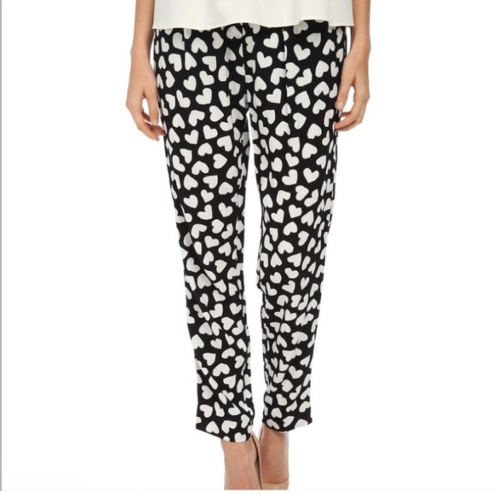Black and White Heart Print Pants